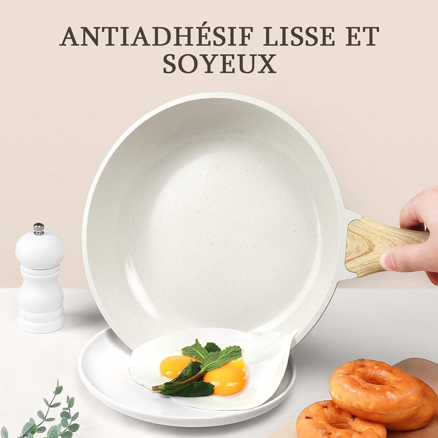 GiPP - Poêle à Frire granit 30cm - Antiadhésive, induction, sans PFAS/PFOA