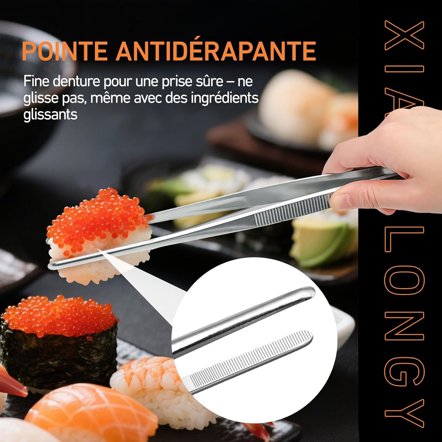 Pince Cuisine - lot de 2, inox, 30cm et 20cm, cuisson et grill