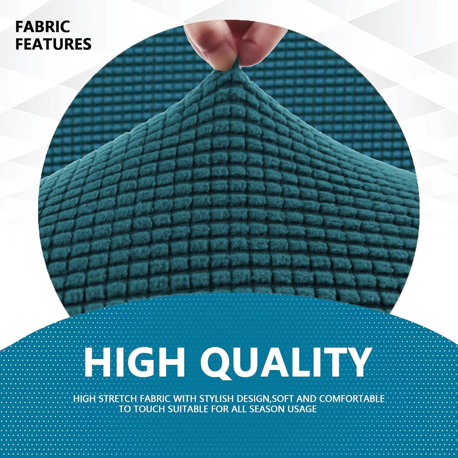 Housse canapé 3 places extensible vert foncé, largeur 183-234cm, anti-salissure