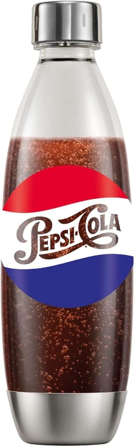 SodaStream - Bouteille Fuse Pepsi 1L - Snap & Lock, inox, sans BPA