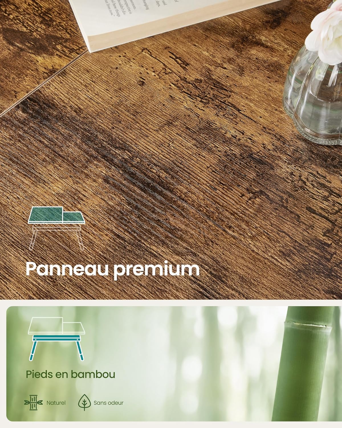 SONGMICS - Table de lit réglable 15,6