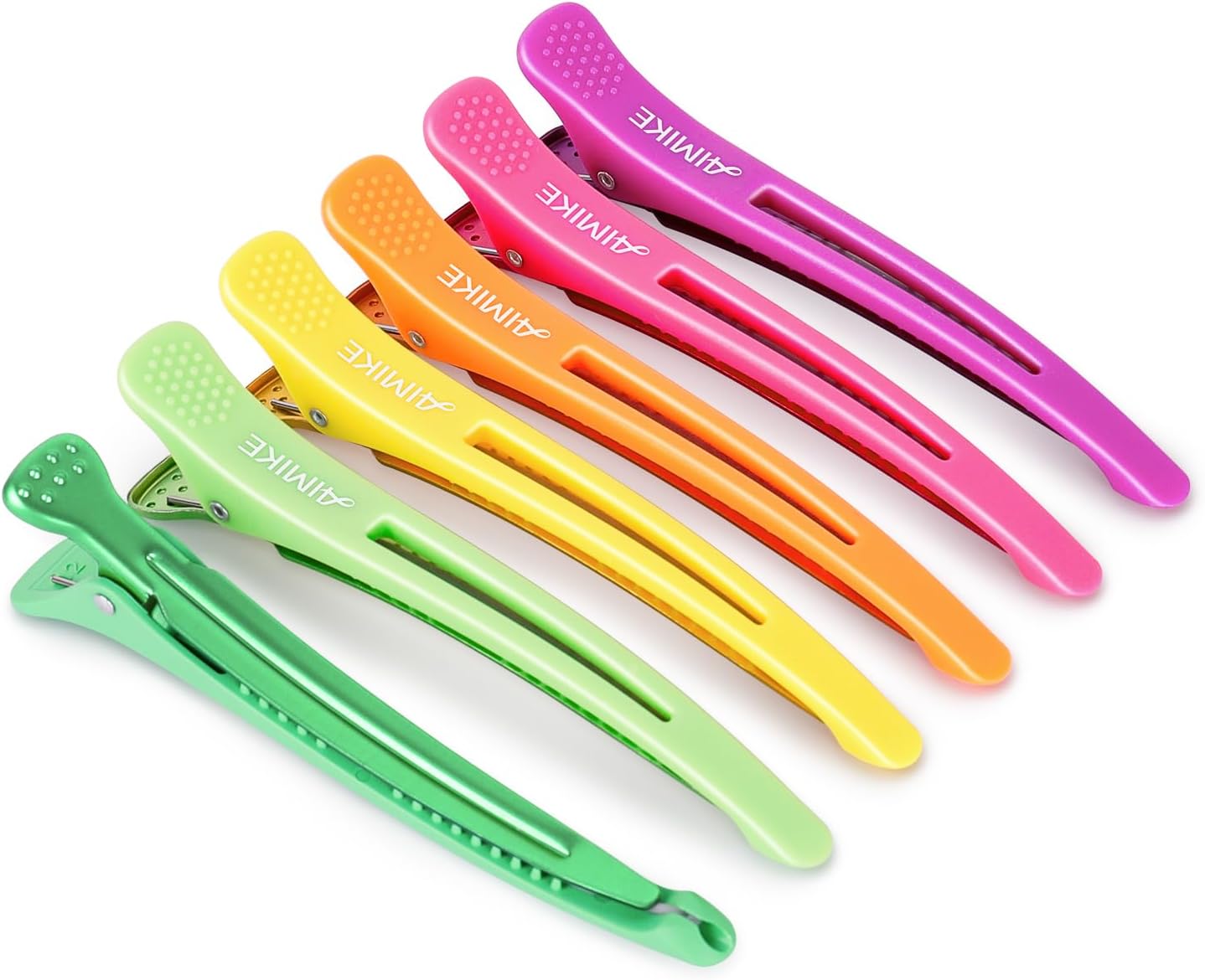 AIMIKE - pince cheveux crocodile série néon - 6pcs - antidérapantes, sans trace, usage professionnel.