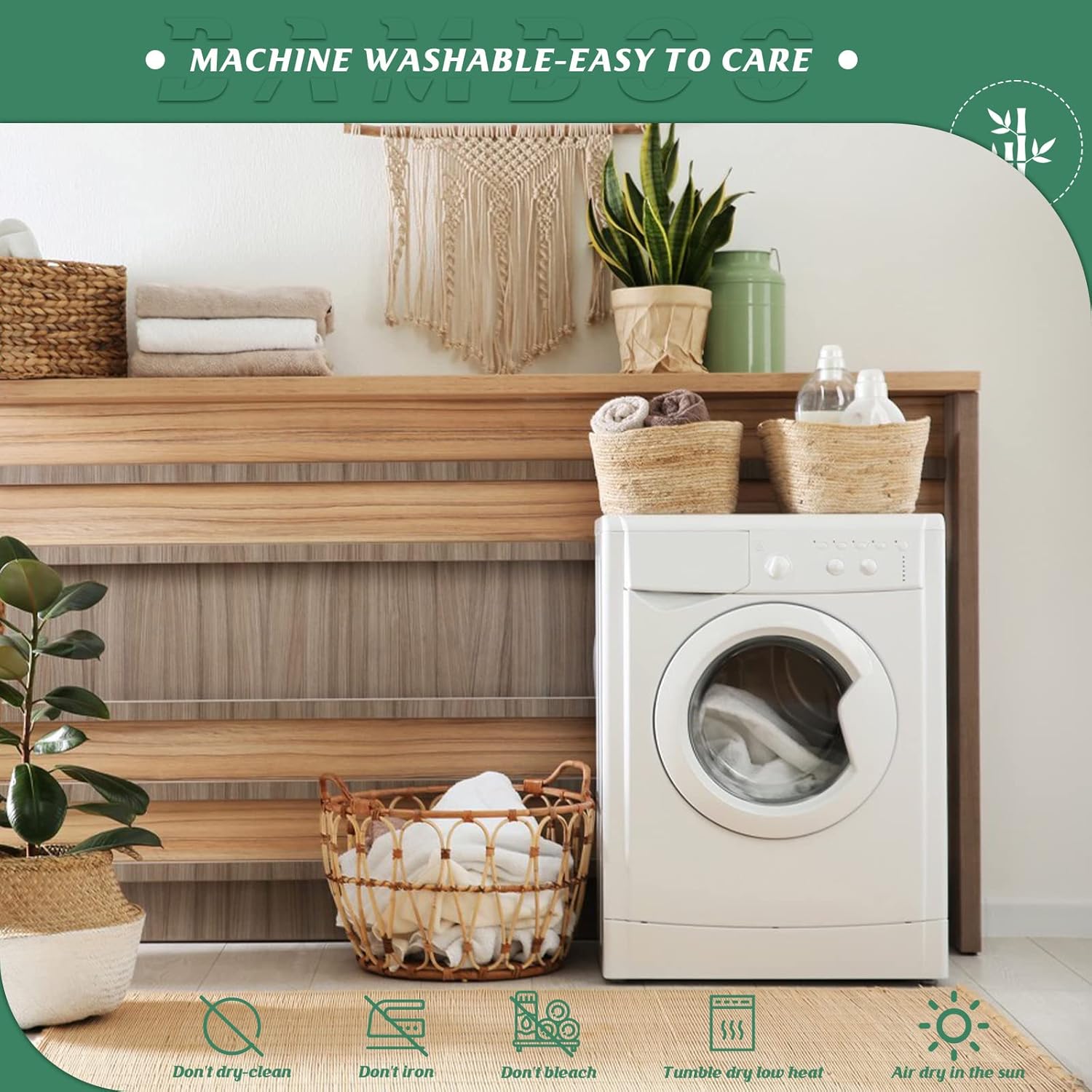 GRT - surmatelas en bambou, Queen, extra-épais, doux et matelassé