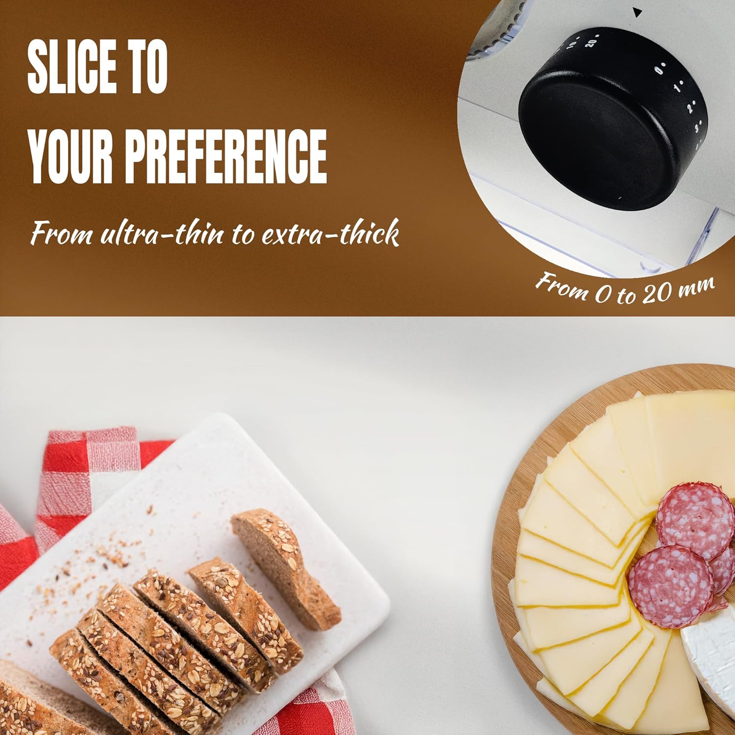 Bestron - trancheuse à pain - réglage 0 à 20mm, lame inox, bouton changement - RSG