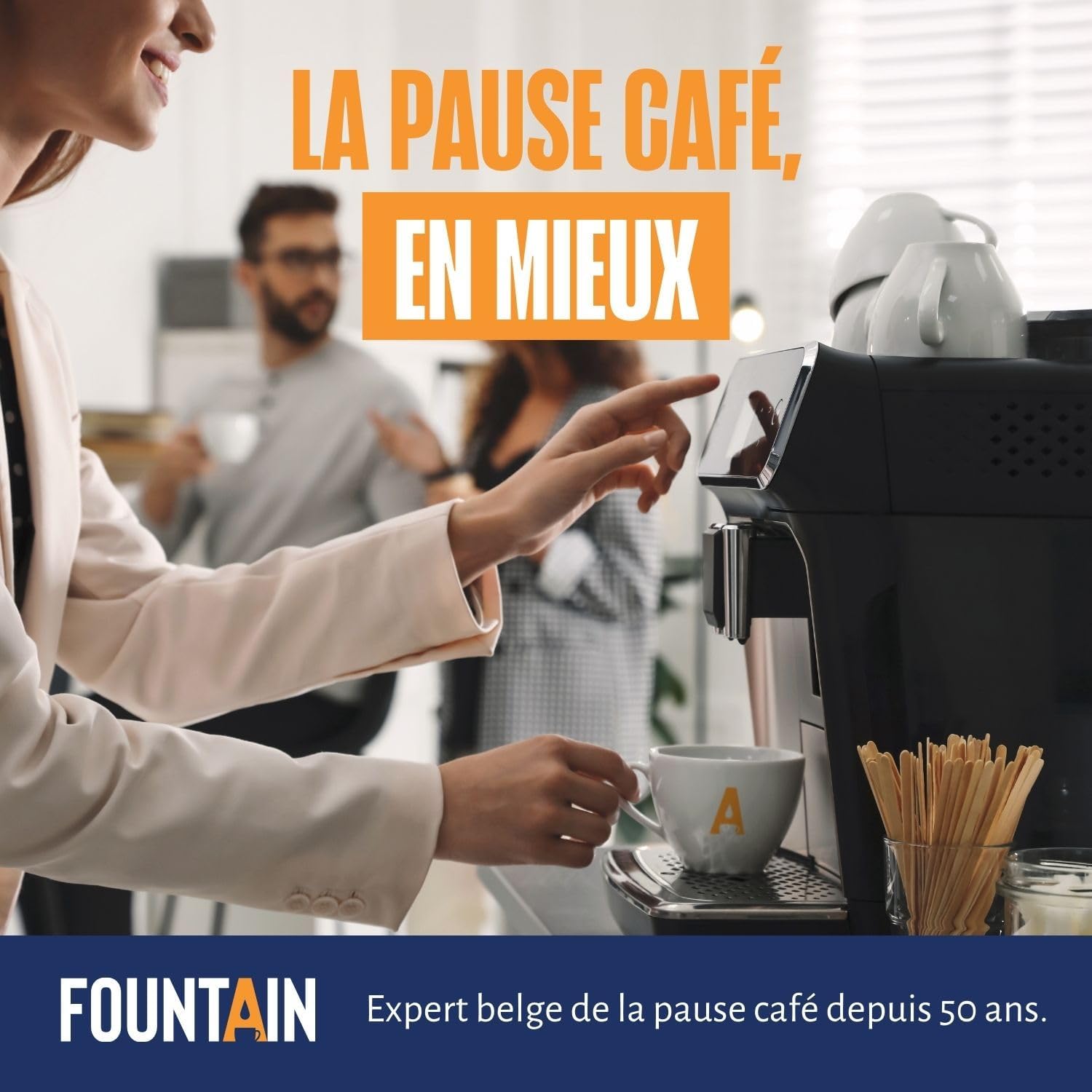 Fountain - sucre en dosettes individuelles - 4g x 100 - boîte distributrice