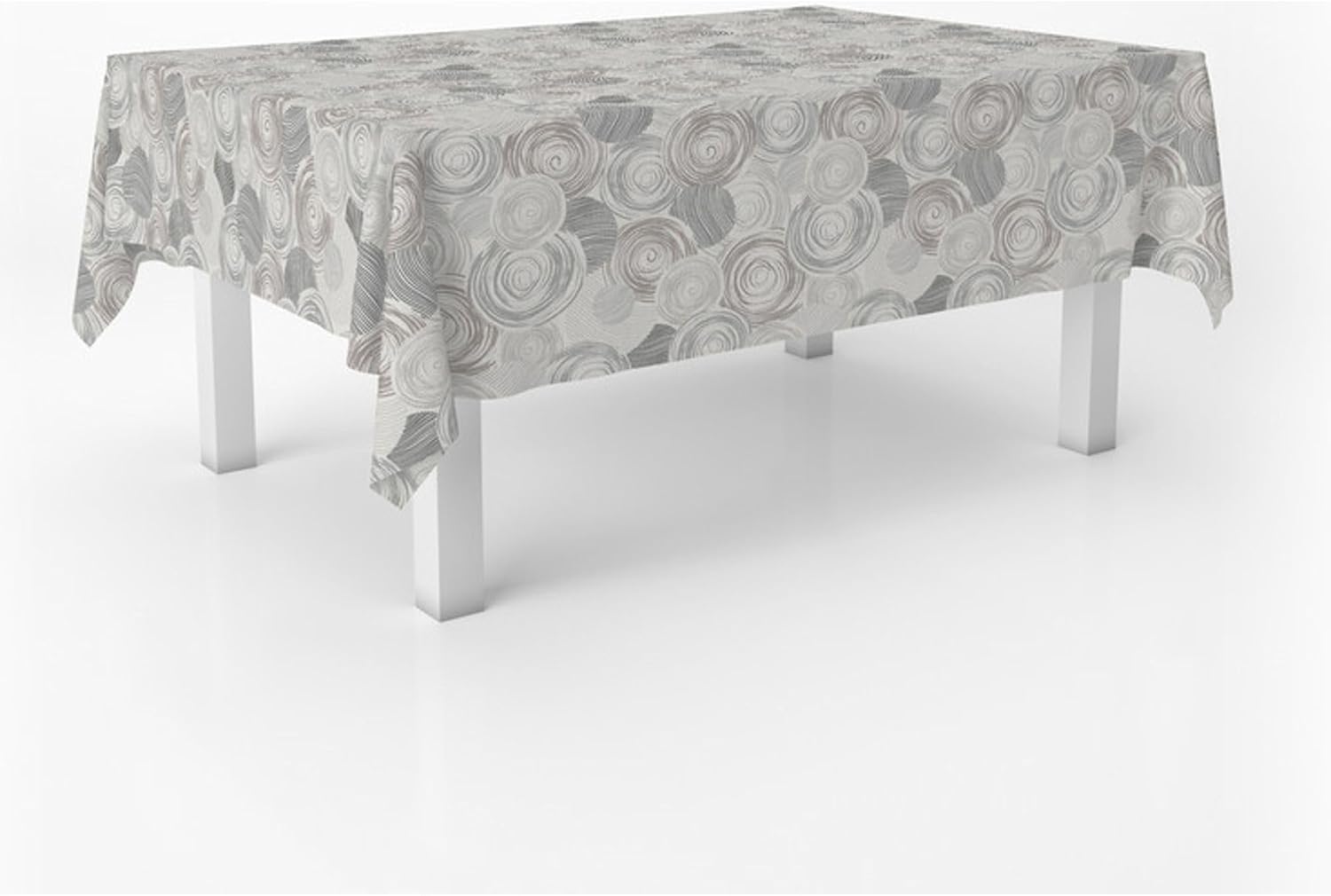 Nappe en Toile cirée - rectangulaire 300x140 cm - anti-taches, imperméable, facile d'entretien, gris