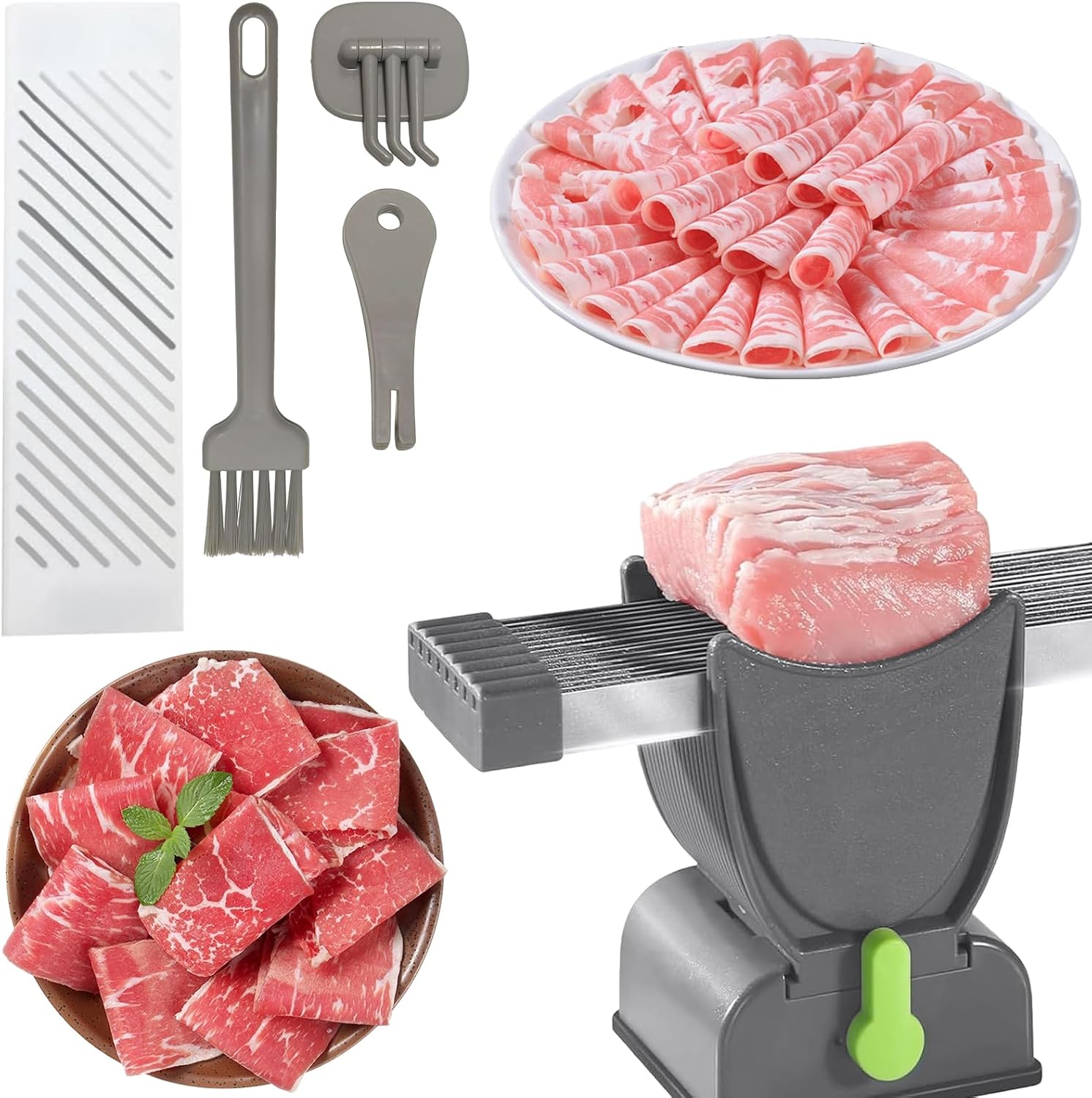 Trancheuse manuelle - préparation viande et légumes - découpe précise, usage polyvalent