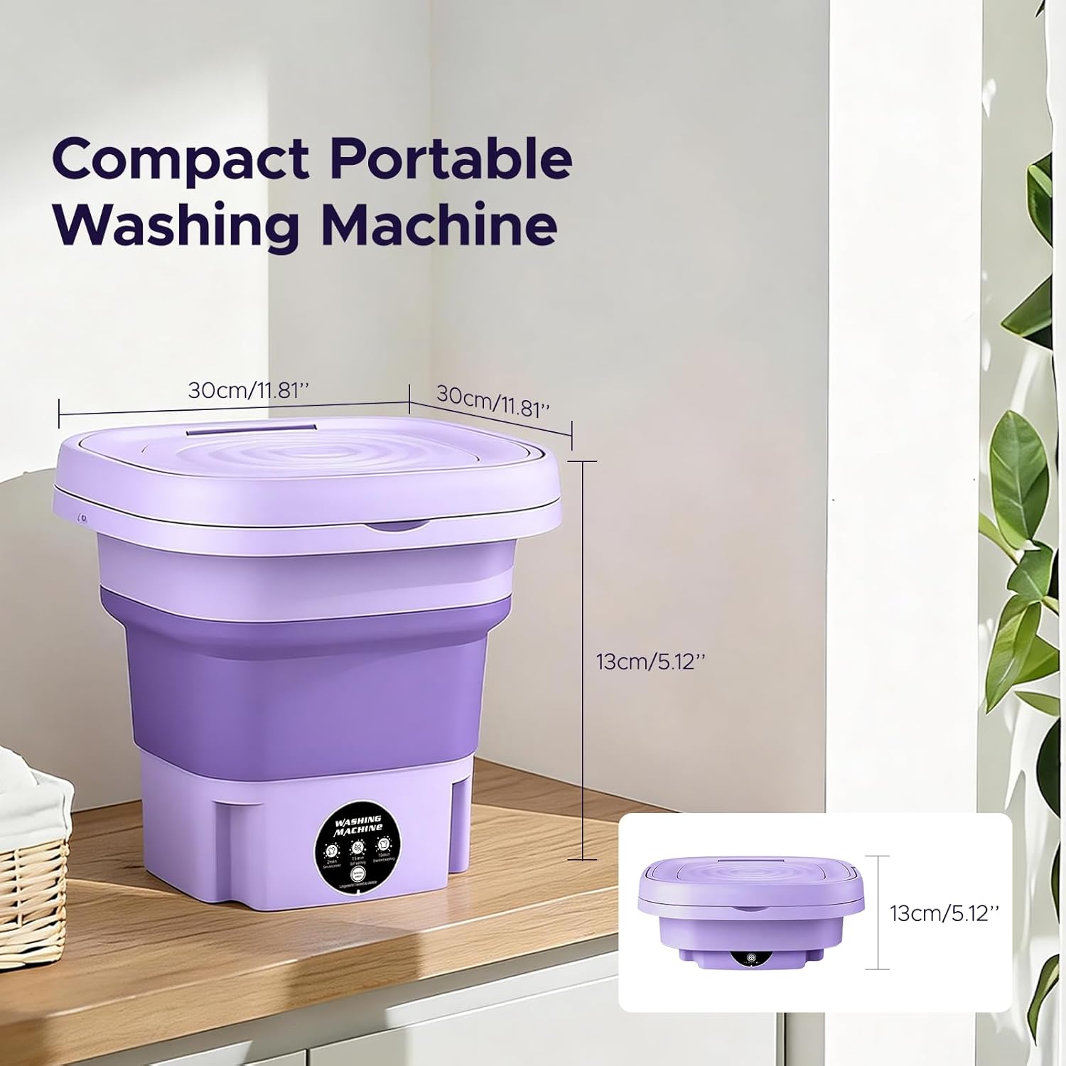 Mini machine à laver pliable - compacte, portable, vidange, voyage