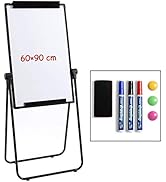 DOEWORKS 90 cm x 60 cm Tableau Blanc U-stand magnétique/Paperboard, double côtés support pour tab...