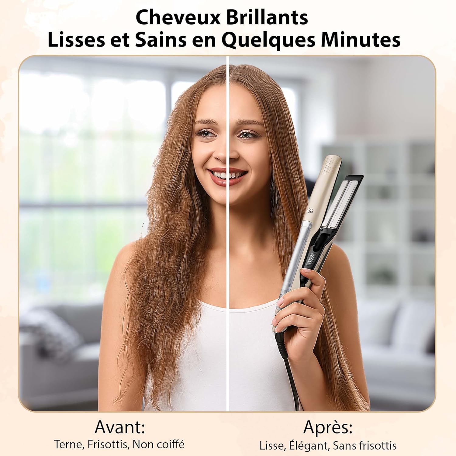 Golden Goods - Steampod Pro - lisseur vapeur, 10 températures, céramique, ionique, cheveux tous types