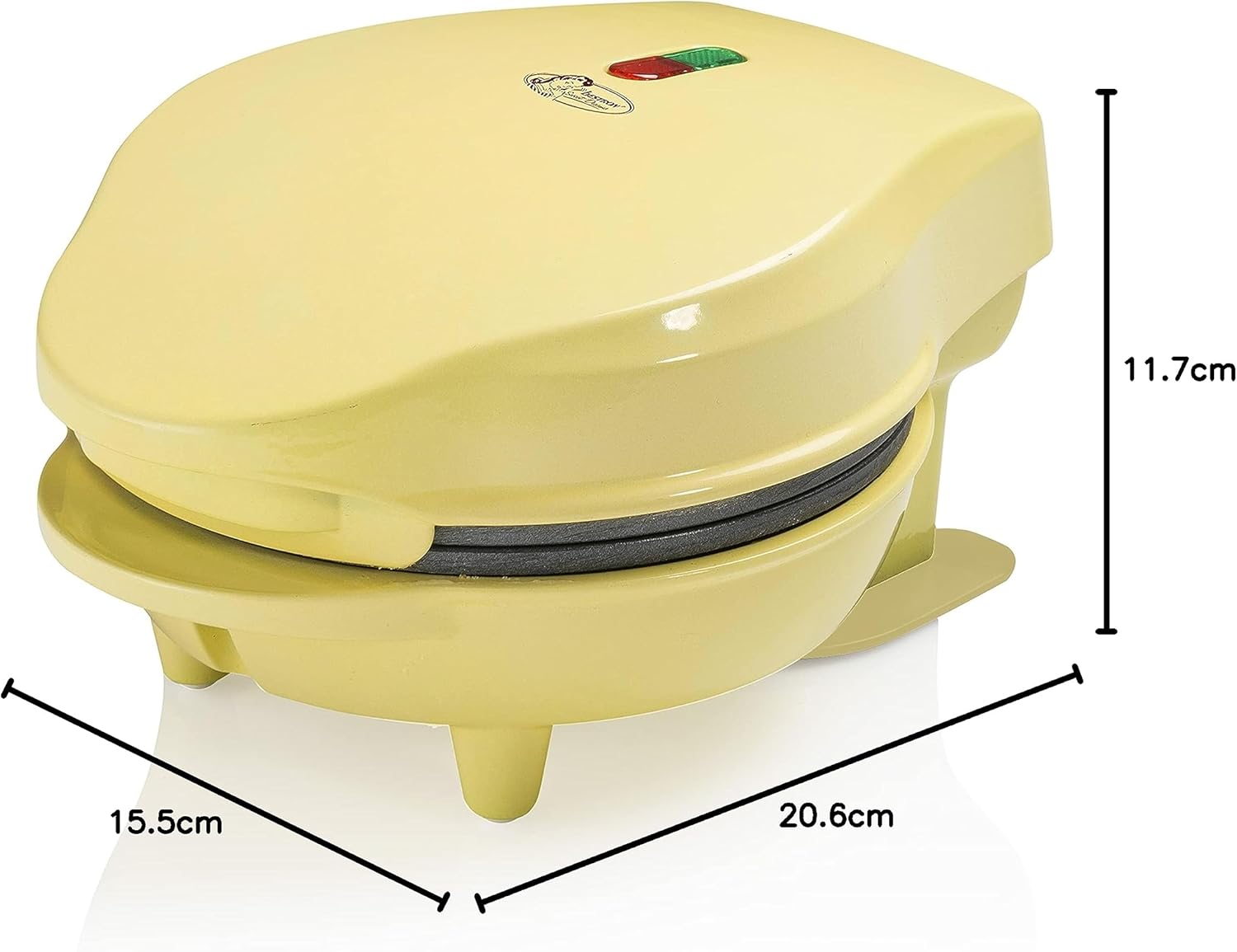 Bestron - mini gaufrier rétro jaune - compact - revêtement anti-adhésif