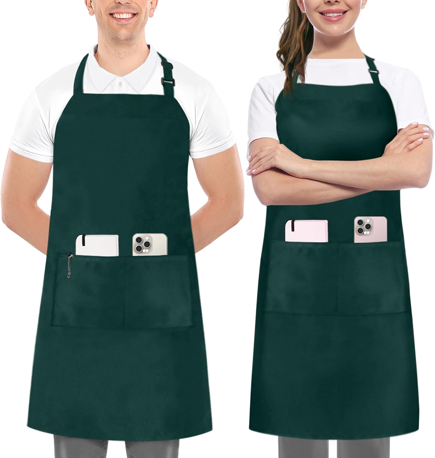 Utopia Kitchen - Tablier 2 pièces - bretelles réglables, poches, unisexe