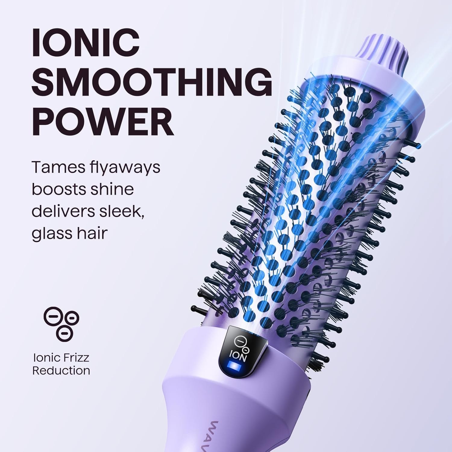 Wavytalk - Blowout Boost - 38mm - Brosse thermique ionique, 5 températures, double tension, violet