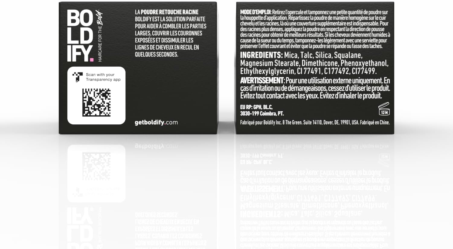 BOLDIFY - poudre de racine cheveux - 4g - couvre racines, camoufle gris, effet naturel