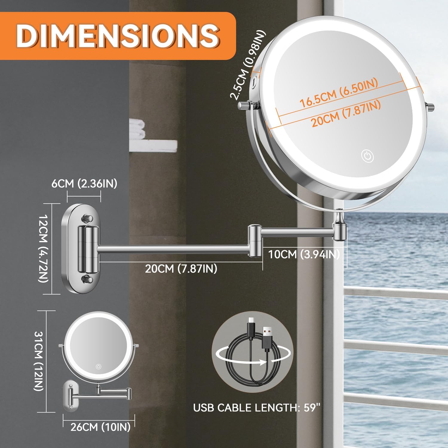 Auxmir - miroir mural 8