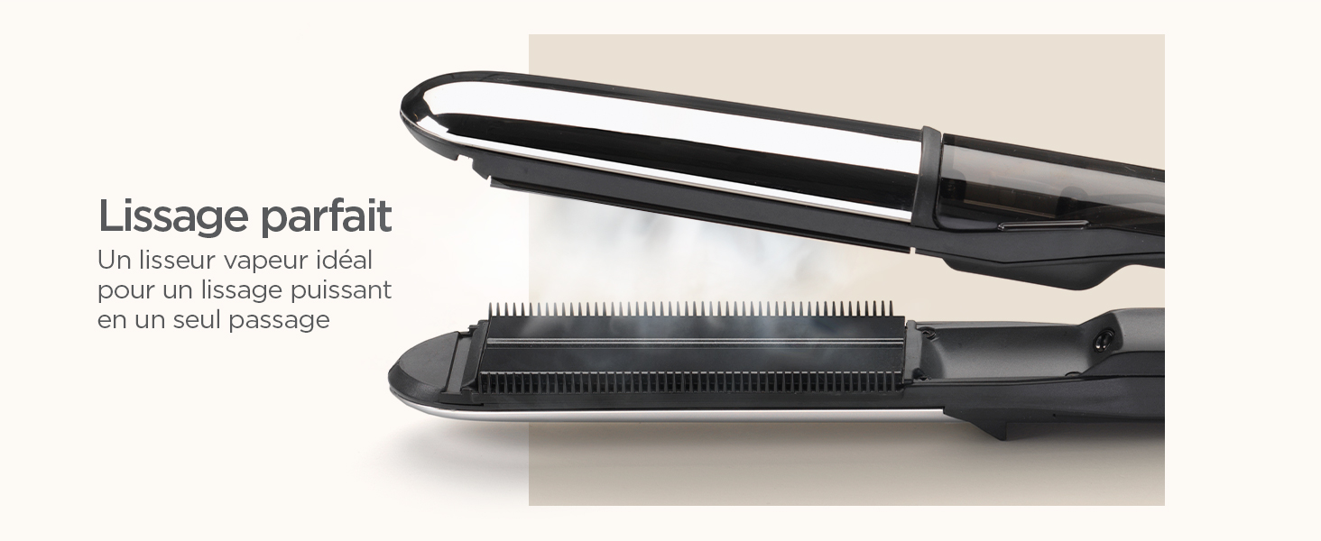BaByliss, lisseur, lisseur Steam Shine Styler, ST496E, lisseur vapeur, fer à lisser vapeur, lissage