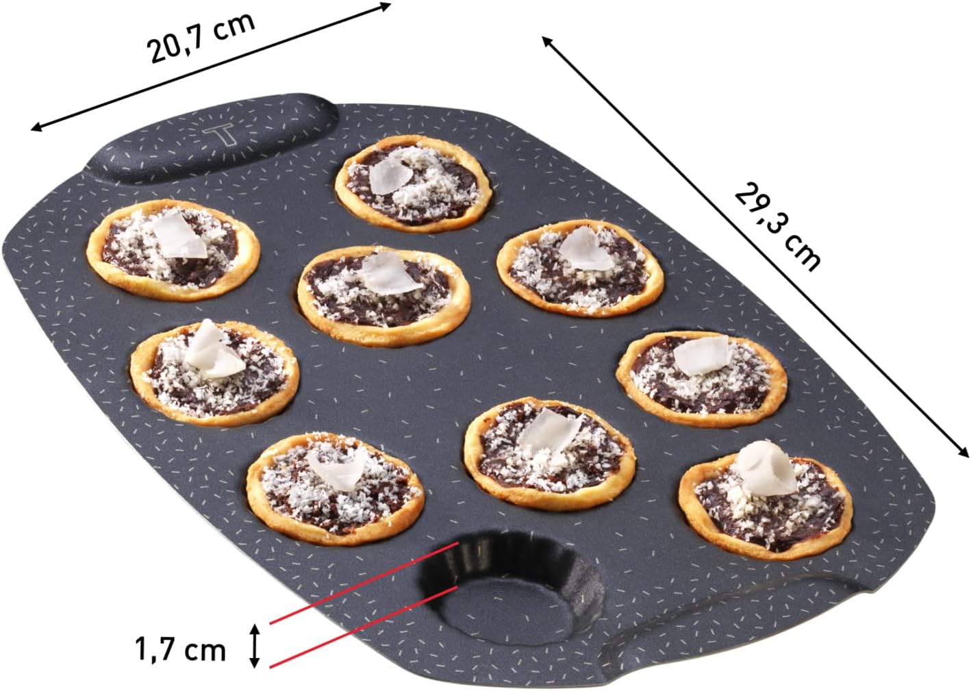 Tefal - moule 10 mini tartelettes - aluminium recyclé - antiadhésif performant - PerfectBake Mini J5735002