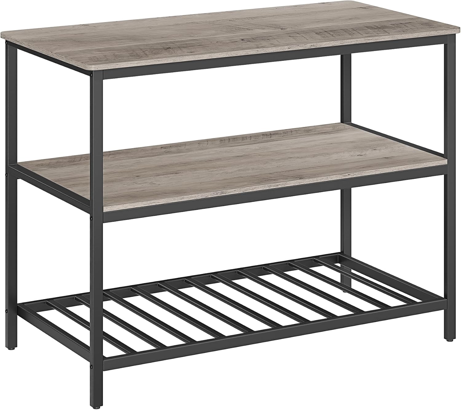 VASAGLE - îlot de cuisine industriel, 60x120x90 cm, 3 étages, KKI001B02