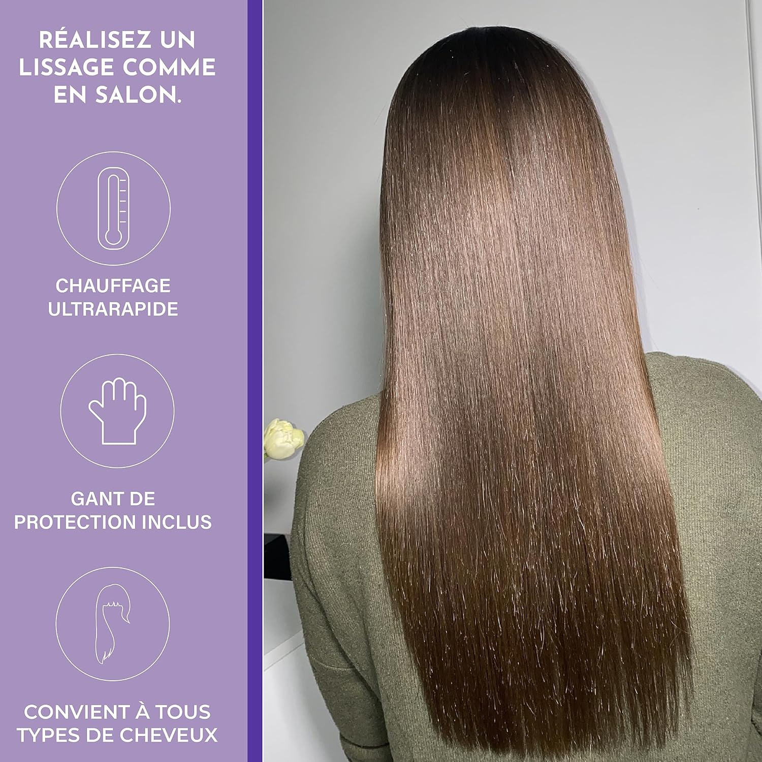 LISSARA - Wide Evolv - plaques larges titane noir, chauffe 250°C