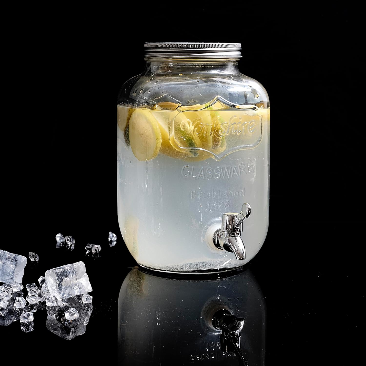 HOME DECO FACTORY - fontaine verre 4L robinet couvercle inclus KV7169