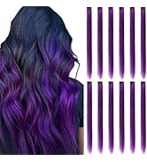 Extensions de cheveux colorés à clipser, 12 pièces, Pourpre