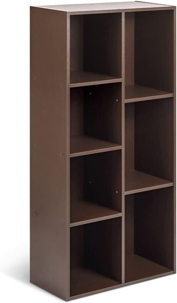 maaxi-dealz Basics - Bibliothèque 7 compartiments - 50x24x106cm - cube, expresso
