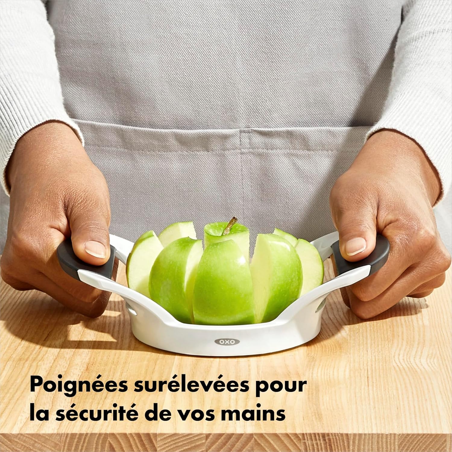 OXO - Good Grips coupe-fruits - inox, noir et blanc, trancheuse efficace