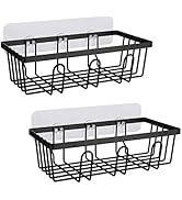 JS Lot de 2 étagères de douche sans perçage en acier inoxydable Noir