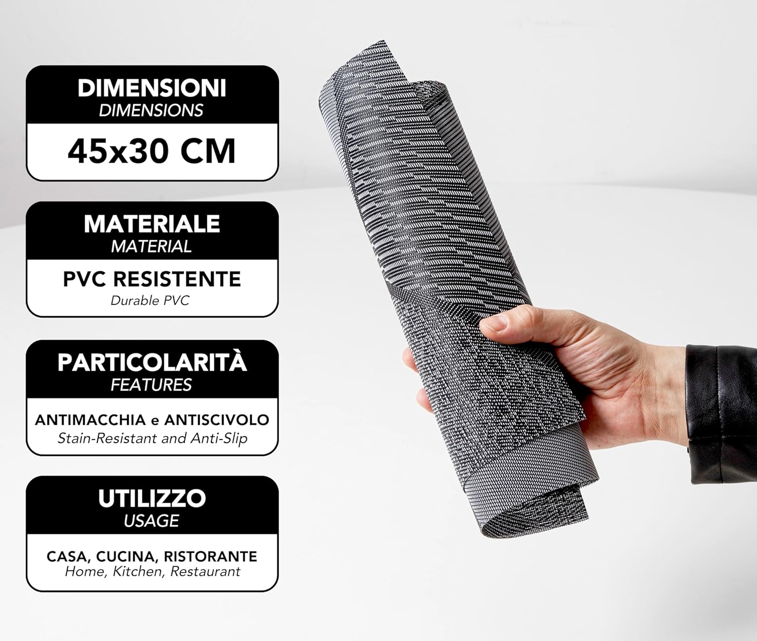 IPEA - sets de table - 45x30cm - lavable, antidérapant, résistant chaleur