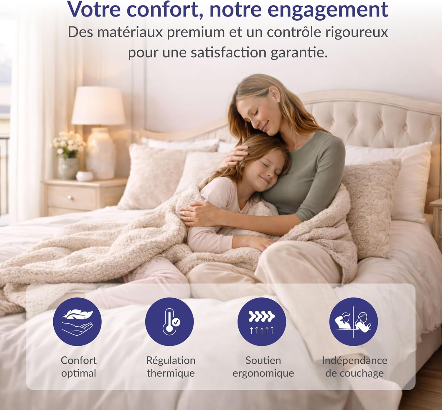 NATURALEX - PerfectSleep - 160x200 cm - hybride, mémoire de forme, mi-ferme