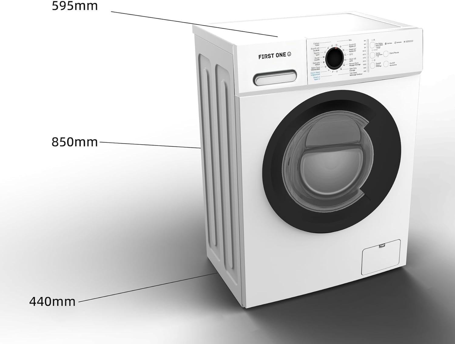 First One - lave-linge frontal 6kg, 1000tr/min, 16 programmes, FLL61000WH