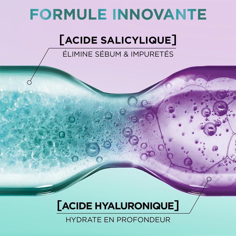 L'Oréal - Elseve Hyaluron Pure - 300 ml - Shampooing purifiant acide salicylique/hyaluronique, 72H cuir chevelu gras