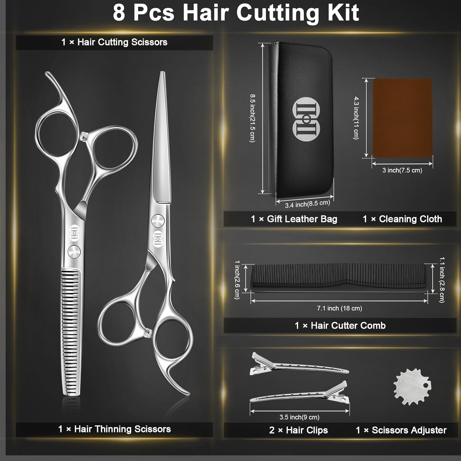 CIICII - Kit Ciseaux Professionnel - 6,7'' - Coupe & effilage cheveux