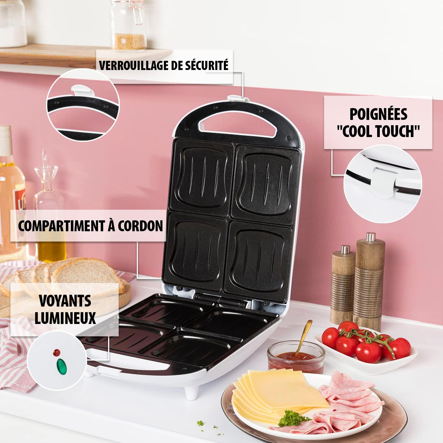 Tristar - SA-3065 - 4 sandwiches - revêtement antiadhésif, SA-3065