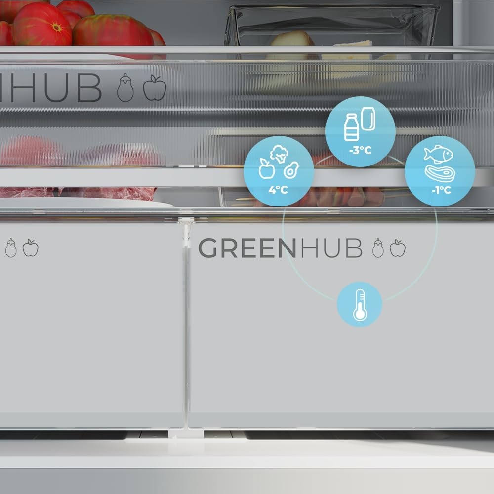 Cecotec - Bolero CoolMarket 4D, 456 L, 189x83 cm, No Frost, Inverter, 4 portes, 4D456SBI