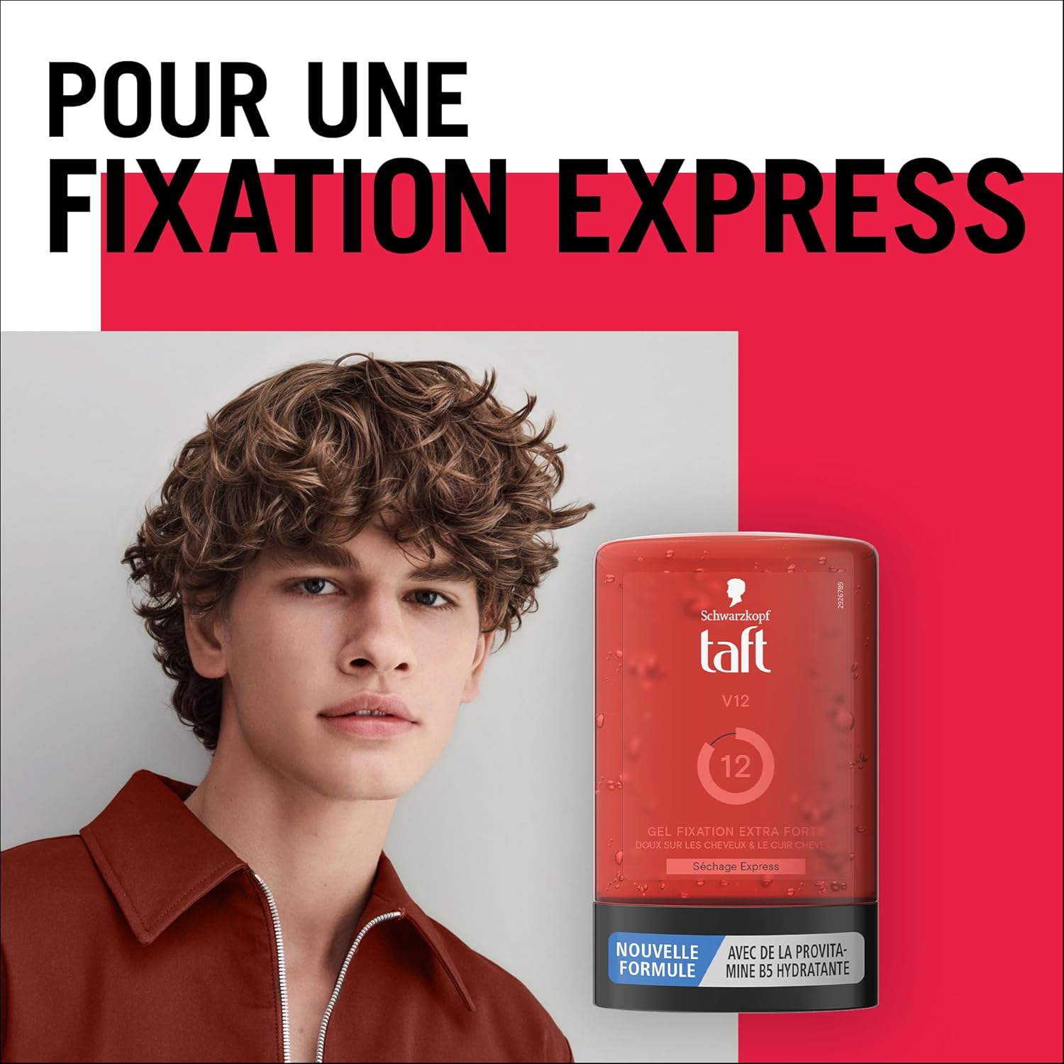 Schwarzkopf - gel coiffant V12 - 250 ml - séchage rapide, fixation extra forte, provitamine B5