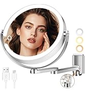 MOMOKUBA Miroir de Maquillage Mural, Miroir Grossissant avec Lumière, 20X/1X Double Face, Haute...