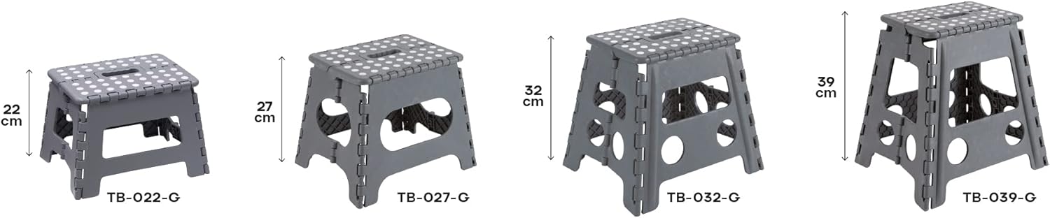 Arregui - Tabouret pliant multiusage 39cm, marchepied, gris - TB-039-G