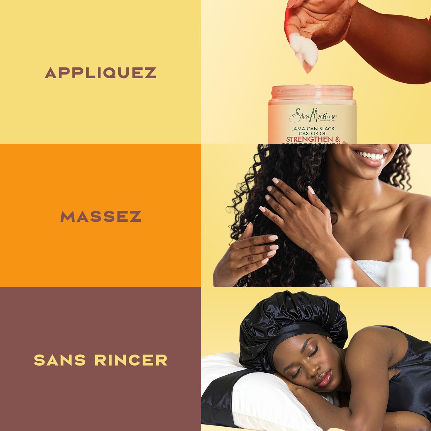 SheaMoisture - Strengthen & Restore - 2x431ml - Après-shampooing sans rinçage, cheveux bouclés, huile de ricin