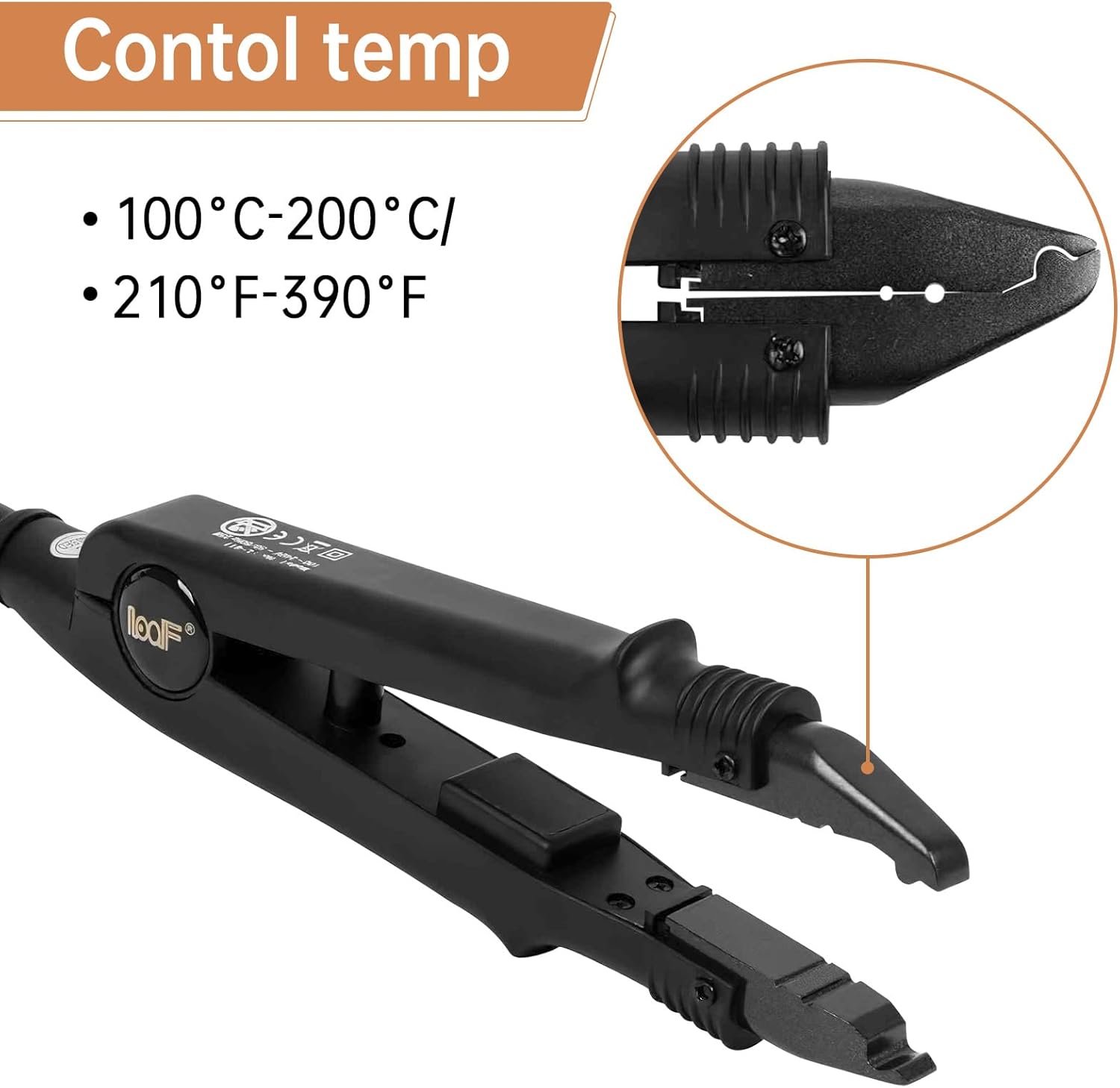 Qliver - Pince Chaleur Pro - température constante, pour extensions, effet soyeux