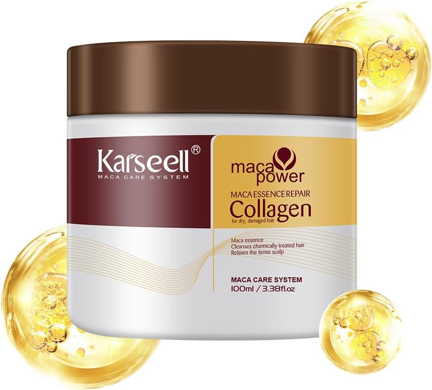 Karseell - Masque cheveux Collagen 100ml - réparation profonde, huile d'argan