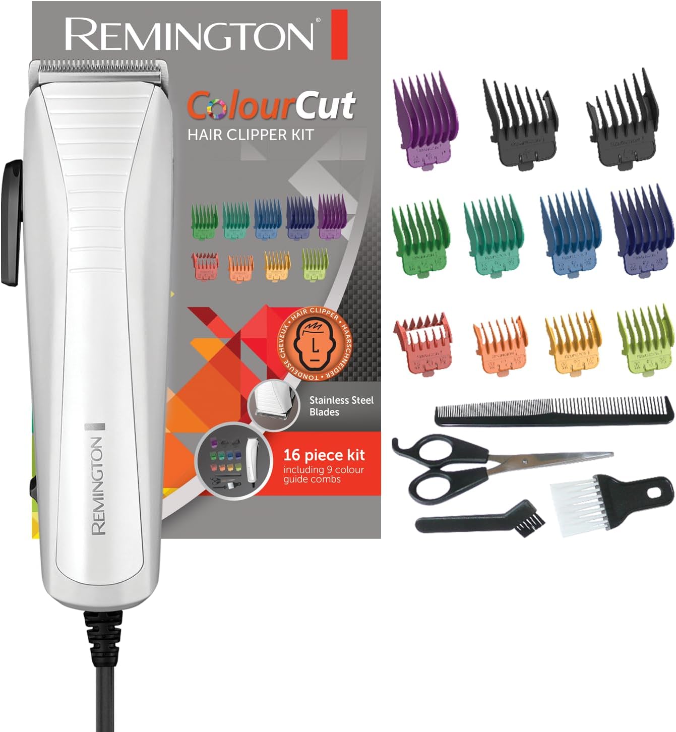 Remington - tondeuse cheveux série ColorCut - lames inox, 11 sabots - HC5035