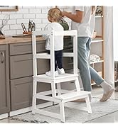 Marchepied de cuisine pour enfants, tour d'observation enfant avec rail de sécurité pour les tout...