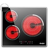 Cooksir Table de Cuisson Vitrocéramique 3 Feux, 5700W, Plaque électrique Encastrable 60CM, Plaque...