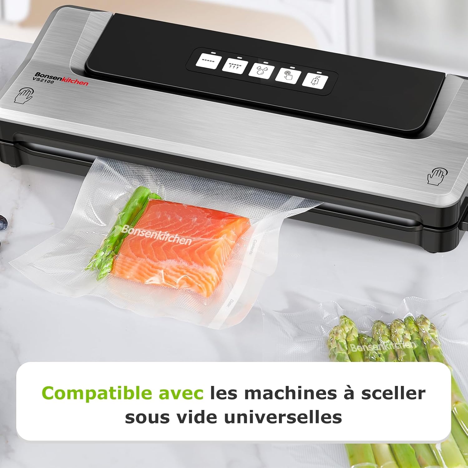 Bonsenkitchen - rouleau sous vide série VB - 20x600cm - lot 2, conservation et cuisson, VB3206