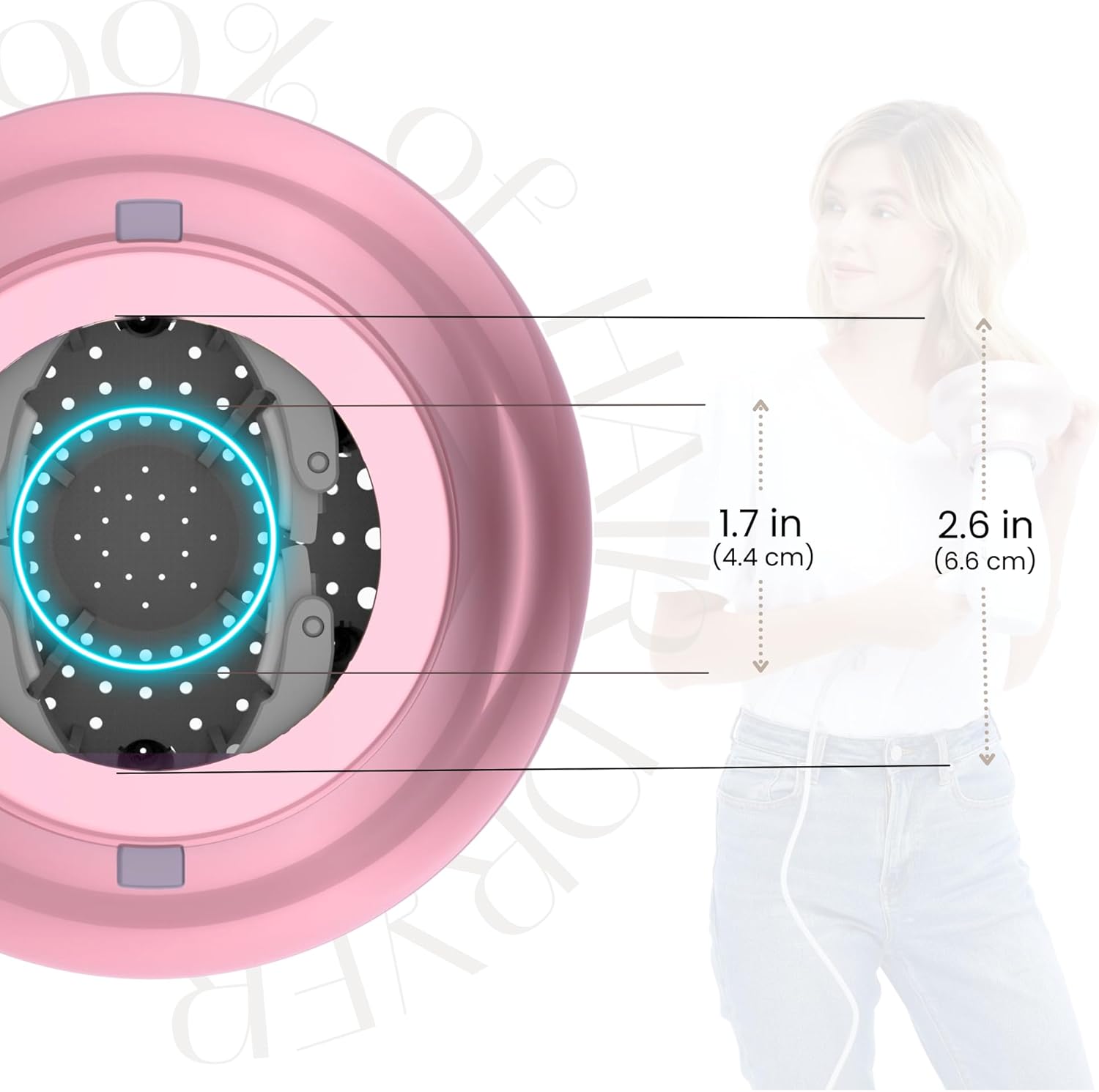 Diffuseur cheveux universel - lavande - 4.4-6.6 cm - idéal cheveux bouclés