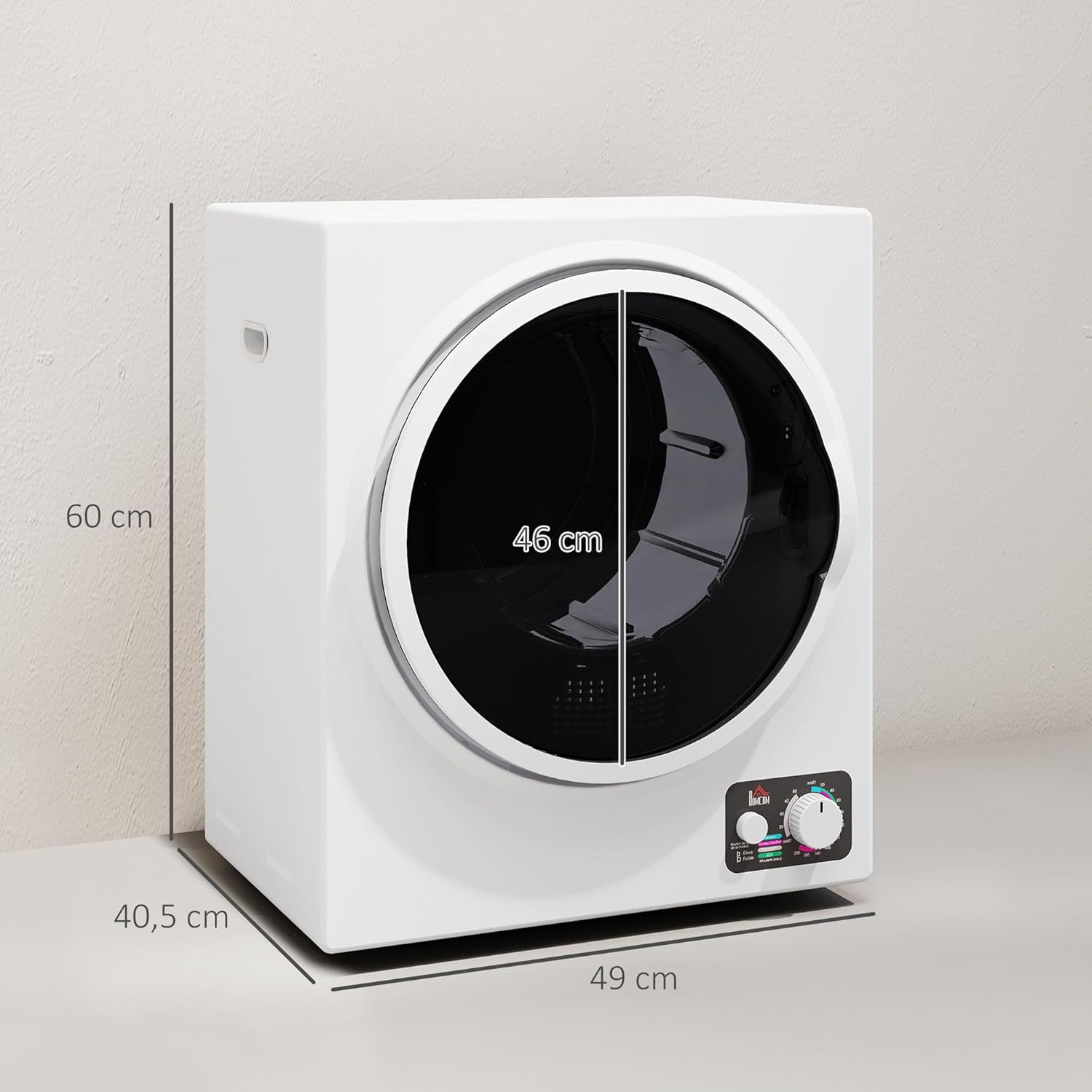 HOMCOM - sèche-linge portable 2,5kg - 850W, 4 modes, mural
