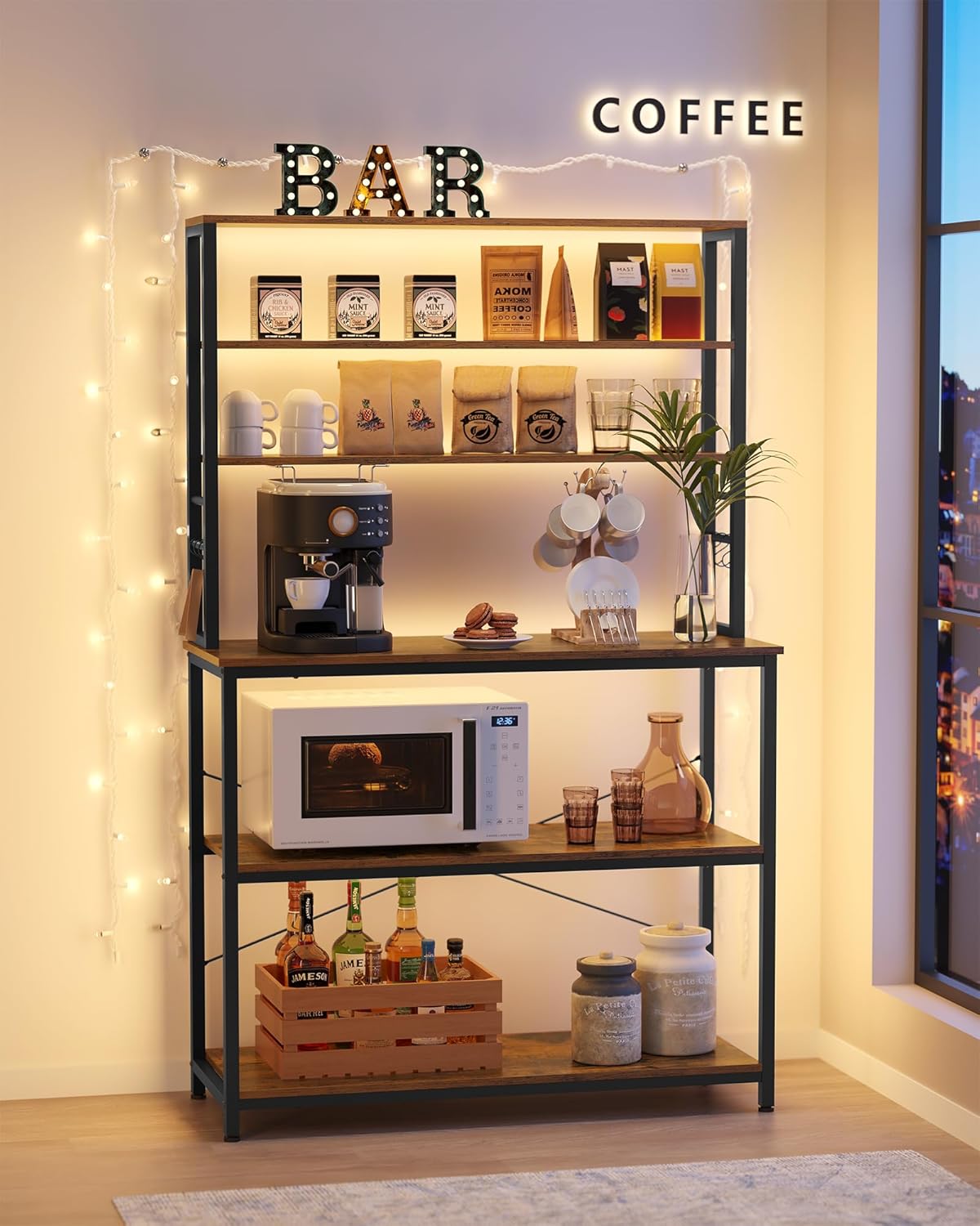 VASAGLE - étagère cuisine, 100x40x167 cm, 6 étagères, acier, KKS039K01