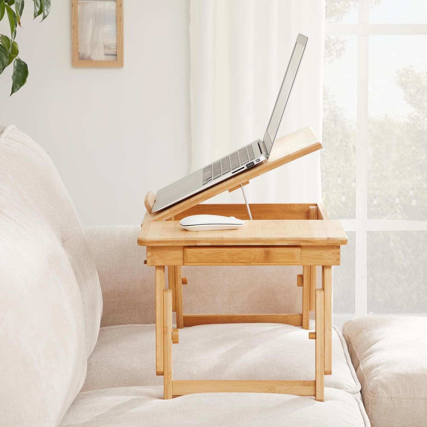 SONGMICS - table de lit réglable, bambou, 15,6