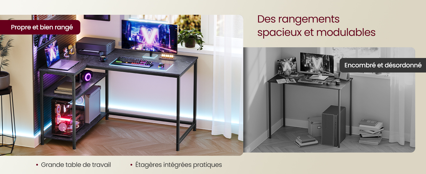 Le texte en français inclut « People et leur gamme », « luminaire et décoration ». Série de photos d'intérieurs de magasins de détail montrant des meubles modernes et des présentoirs d'éclairage.